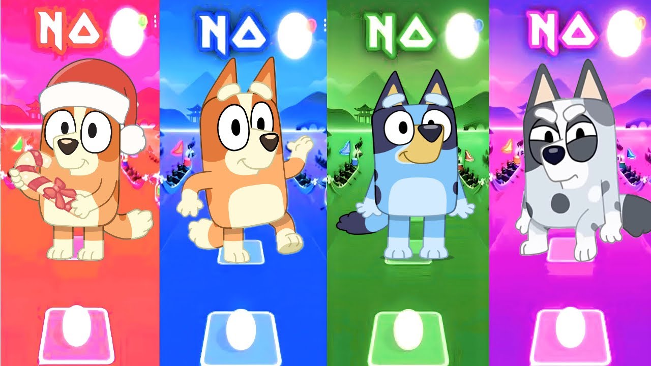 BLUEY MAGIC 🆚 BLUEY BINGO FRIENDS 🆚 FUNNY MOMENTS | Tiles Hop EDM Rush + BeamNG.drive Gameplay #34