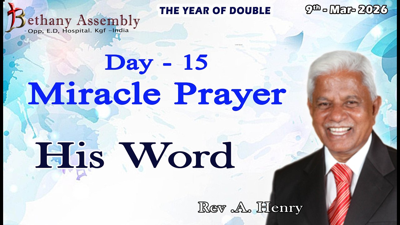 🔴Day -15 Miracle Fasting Prayer With Rev. A. Henry  Rev. Paul Henry.  Bagc-kgf
