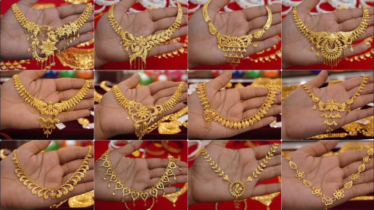Gold necklace design with weight and price/Light weight gold necklace design pictures/sonar necklace