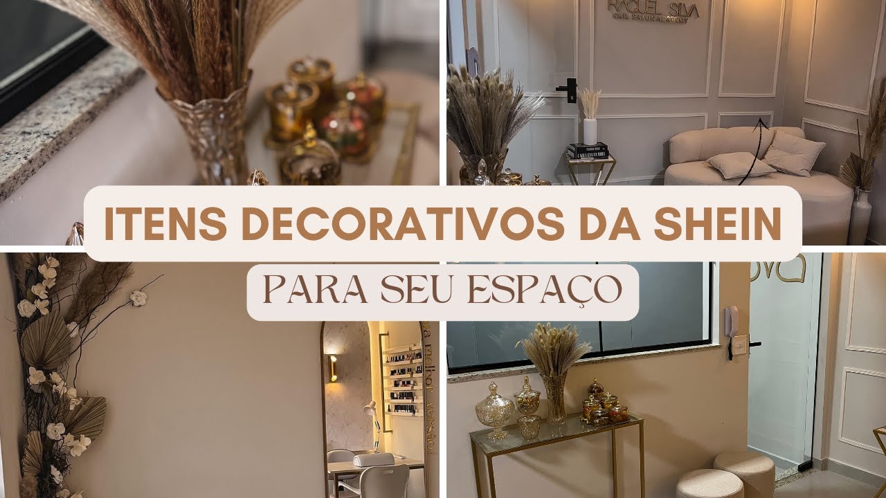Itens de decoração do  meu espaço da SHEIN e SHOPEE
