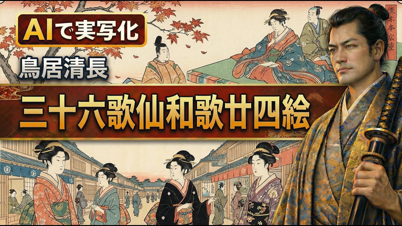 【AIで実写化】鳥居清長「歌仙和歌絵」