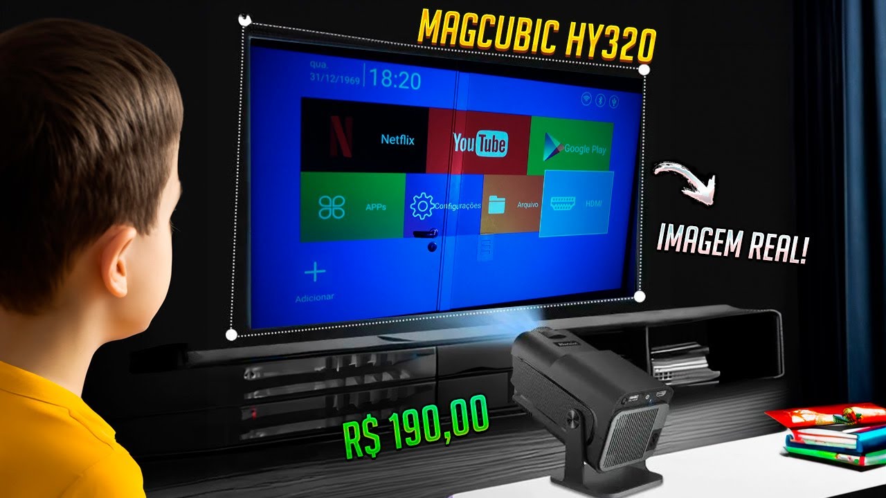O MELHOR Custo Benefício! Projetor Magcubic HY320 - Unboxing e Testes