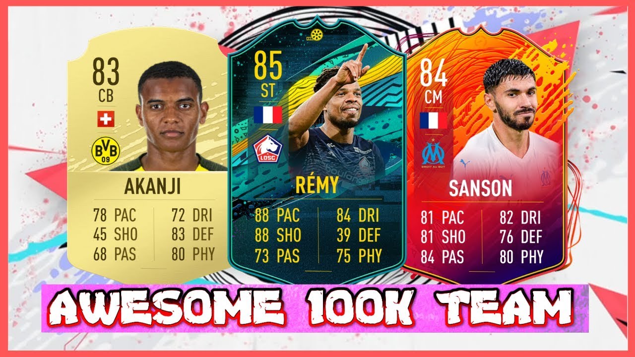 AWESOME 100K SQUAD BUILDER FIFA 20 w/ SBC LOIC REMY! | INSANE 100K HYBRID!