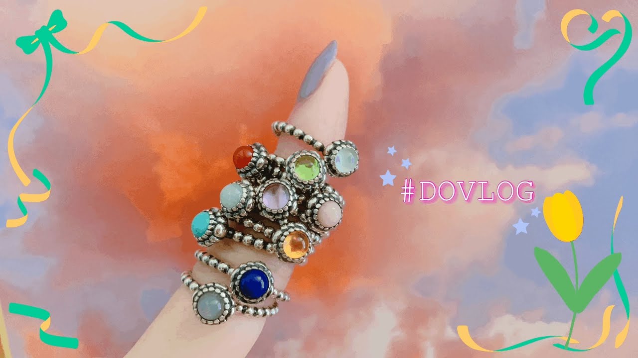 [Dovlog]💍판도라반지리뷰 #02 | 탄생석반지(구탄/신탄/신신탄) | 골드반지 | My Pandora Birthstone Rings Collection | 일상브이로그◡̈