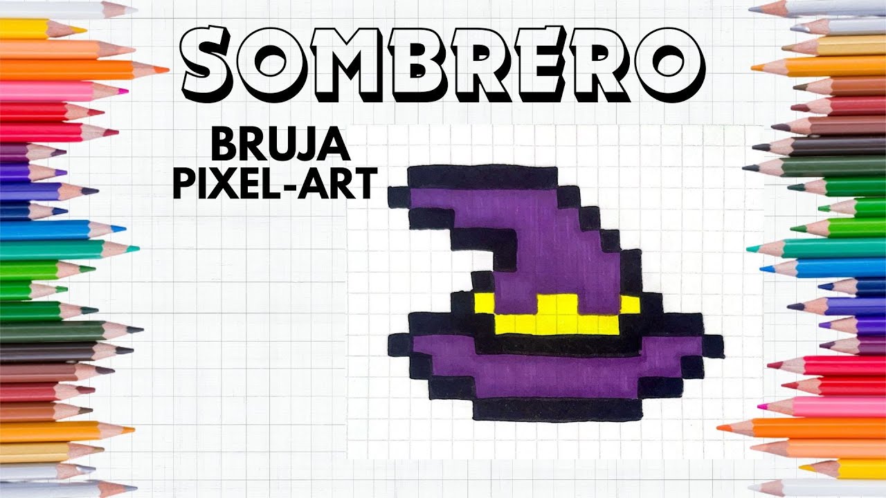 Pixel Art Tutorial: Drawing WITCH HAT Step By Step