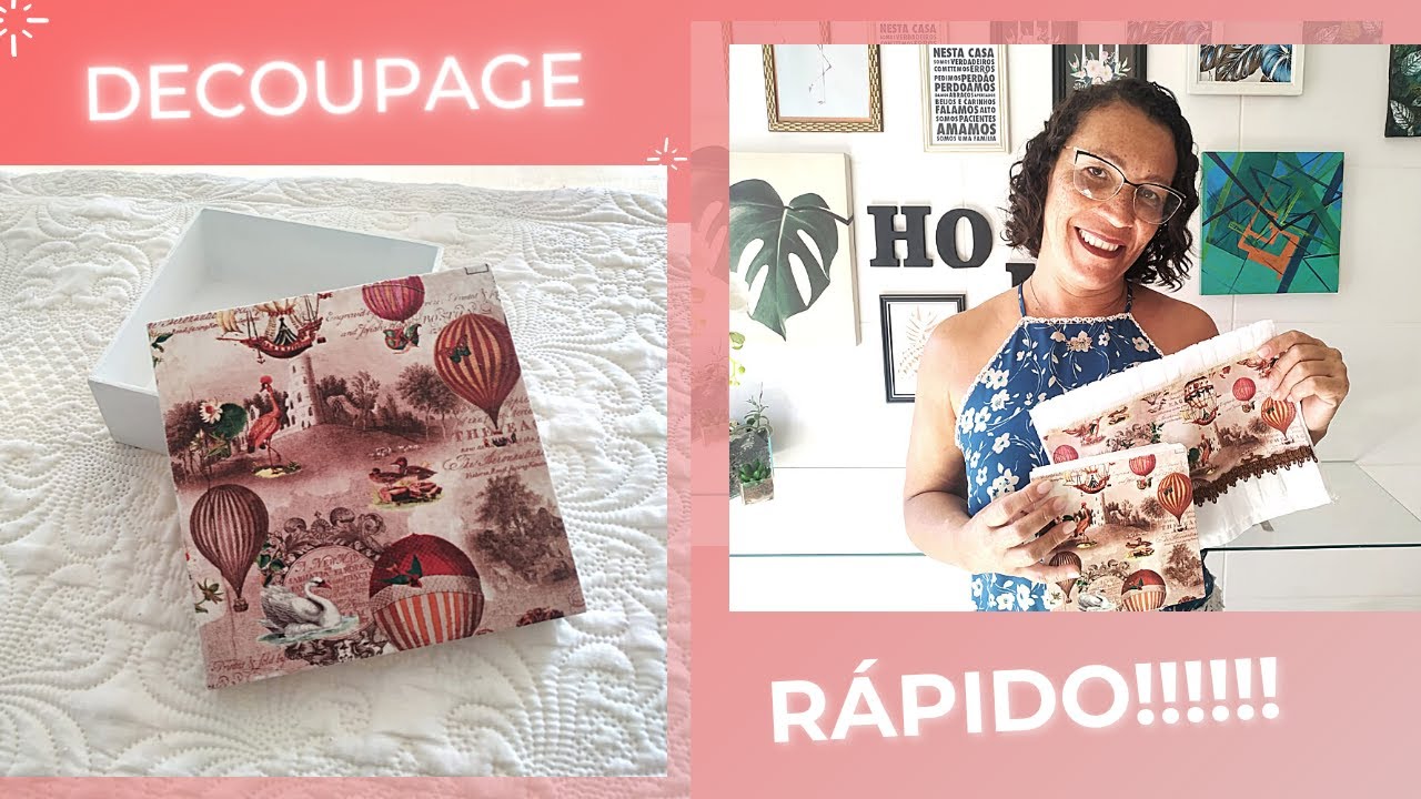 Como fazer DECOUPAGE em caixa de MDF