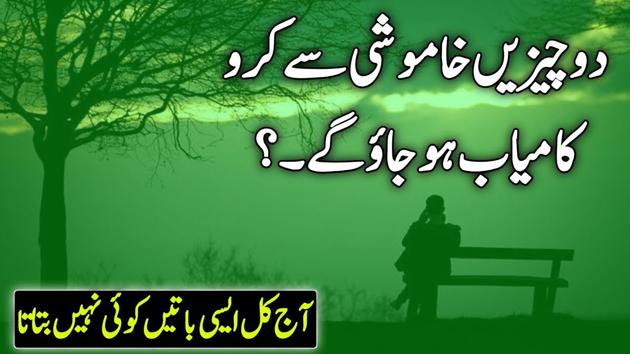 do chiZen Khamoshi se karo Kamyab Ho jaaoge || Aqwal e Zareen || URDU Qoutes
