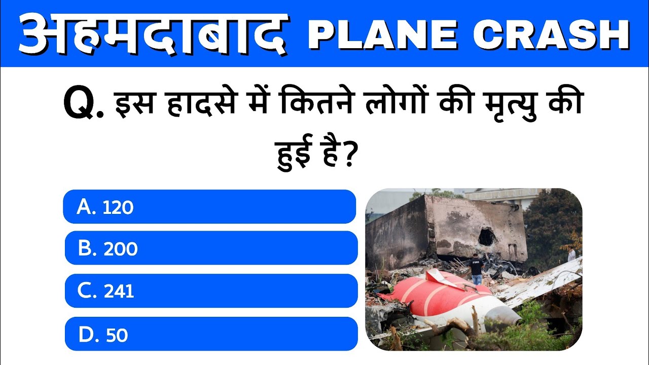Air India Flight AI-171 Crash – Top 15 GK Questions | Current Affairs 2025