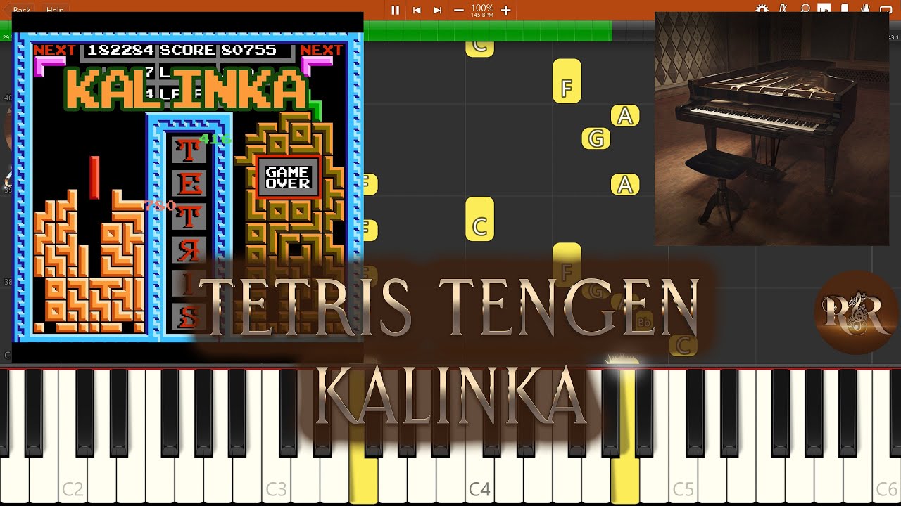 Tetris Tengen Music - Kalinka NES Soundtrack - Synthesia Piano