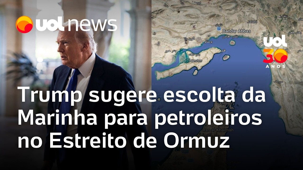 Guerra EUA x Irã: Trump sugere escolta da Marinha para petroleiros no Estreito de Ormuz