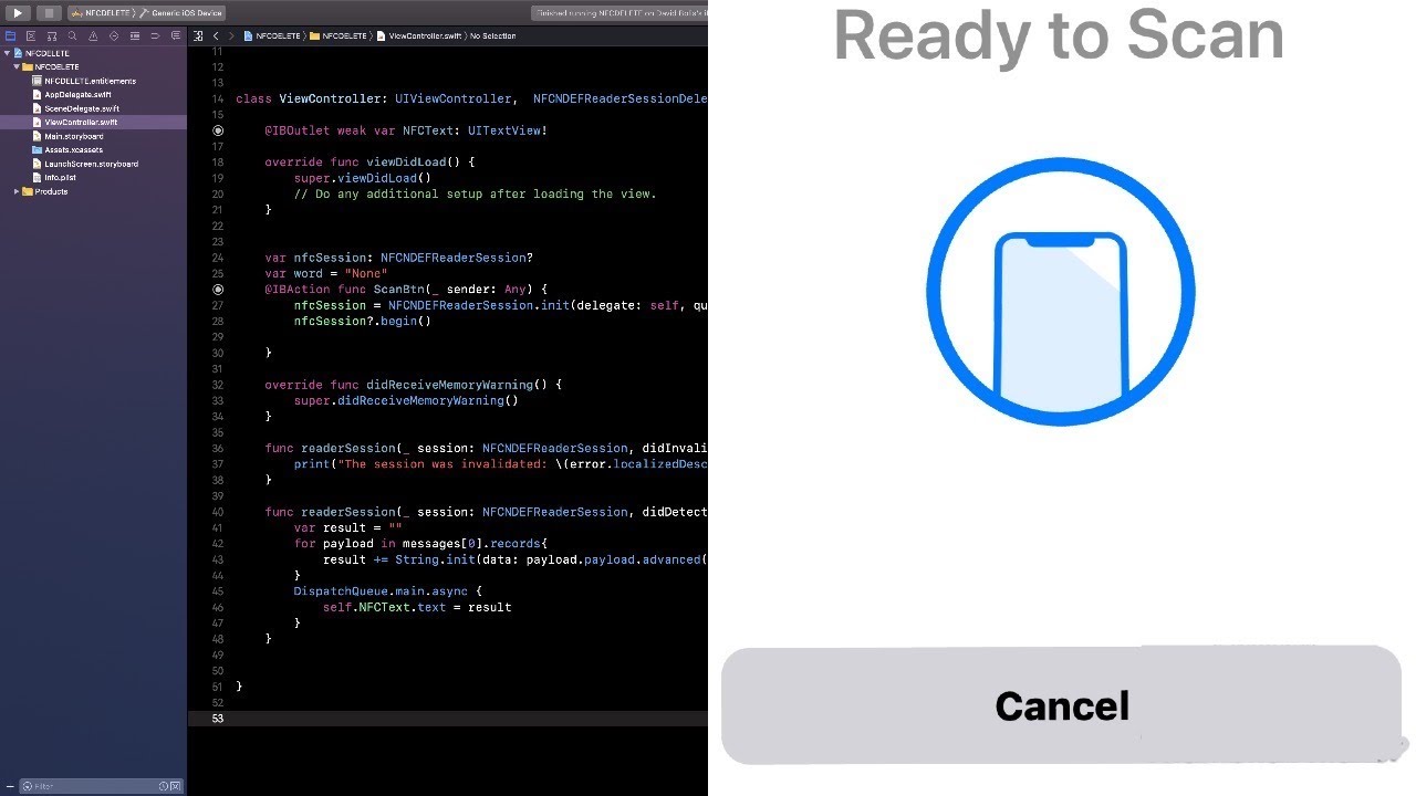 How to Create an NFC Reader app for IOS (Swift, Xcode, 2019)