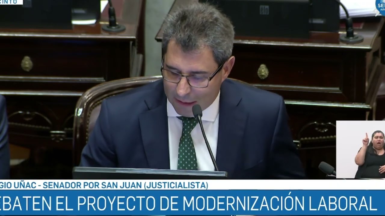 Uñac criticó la reforma laboral y anticipó su voto negativo