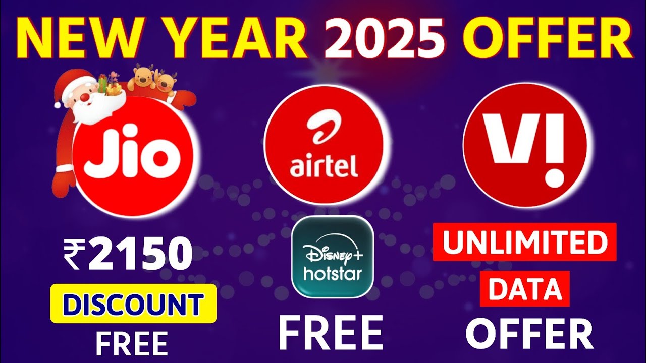 Jio Airtel Vi New Year Offer 2025 Vi SuperHero Unlimited 4G Data Jio New Plan Christmas Day Offer