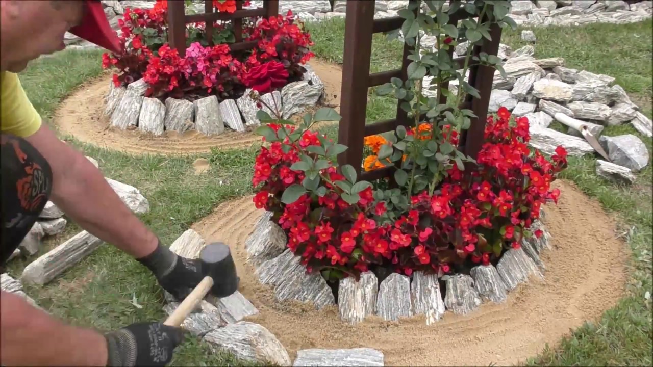 GARDEN DESIGN (30) - Ogrodowe Inspiracje - Pergolowe kamienne klomby