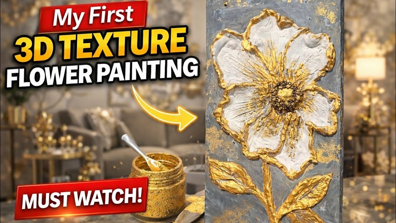 🤩My First 3D Flower Painting - StunningDetails Luxurious decor 