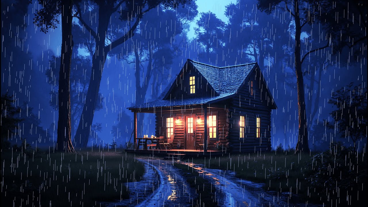 Heavy Rain on a Cozy Cabin Ambiance | Sleep Instantly, Study, and Find Deep Relaxation (No Thunder)
