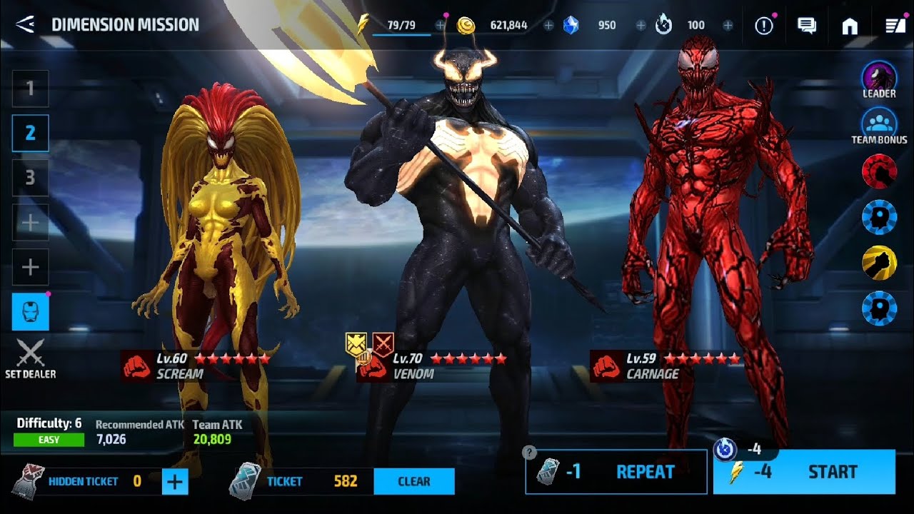 MARVEL Future Fight - Level and Gold in Dimension Mission