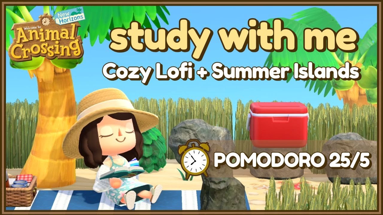 🎧📚 Study With Me + ACNH Dreamy Summer Islands | 25/5 Pomodoro (2 Hours) + Cozy Lofi
