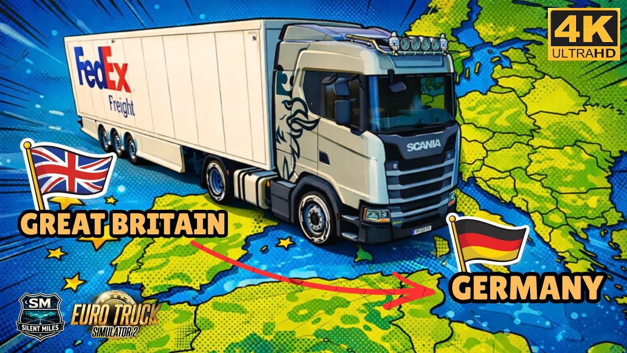 [4K] Felixstowe(GB) - Burg auf Fehmarn(G) | Euro Truck Simulator 2 Gameplay | Snowymoon V2 Lighting