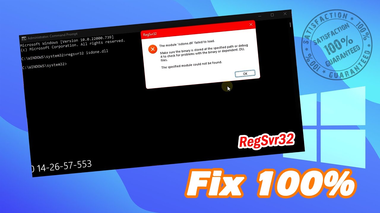 RegSvr32 Error The module Failed to load  Entry point Dll Error isdone  unarc