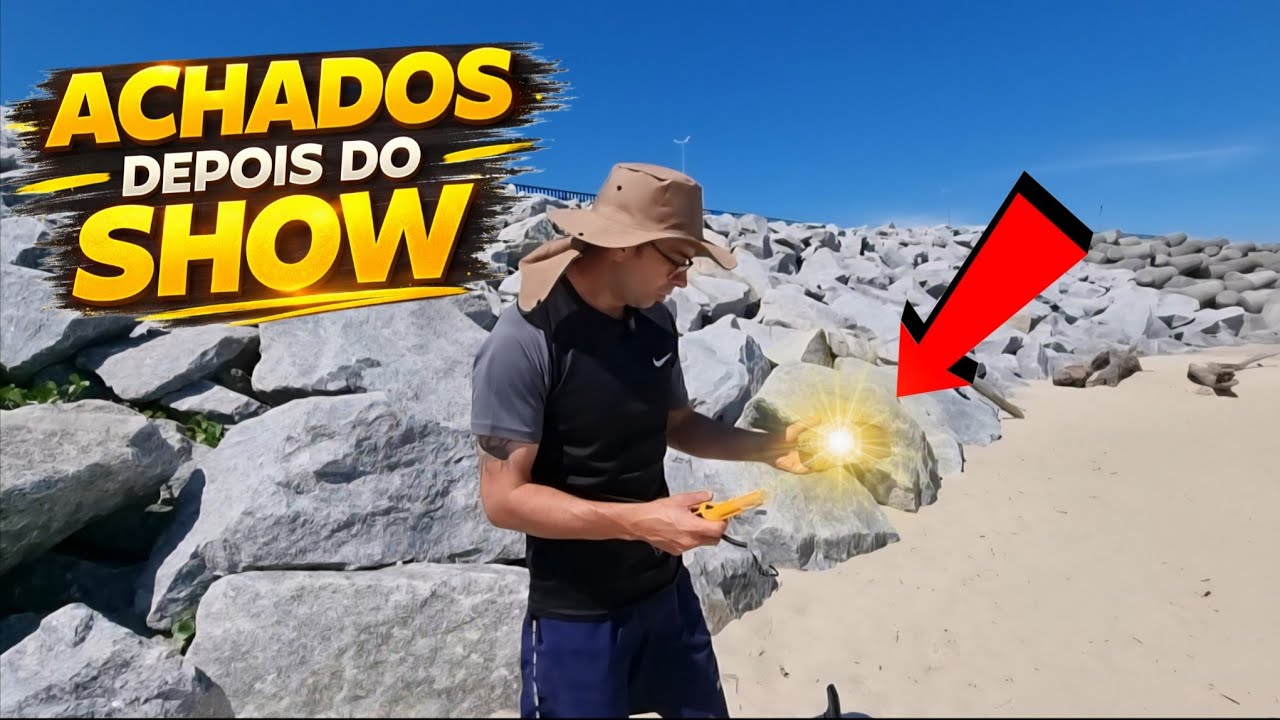 Depois do show na praia… encontramos isso enterrado na areia!