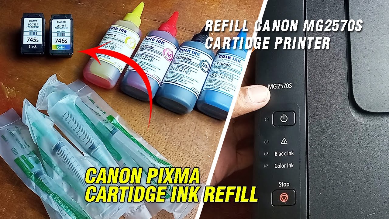 How To Refill Canon MG2570s Cartidge Printer - Canon Pixma Cartidge Ink Refill