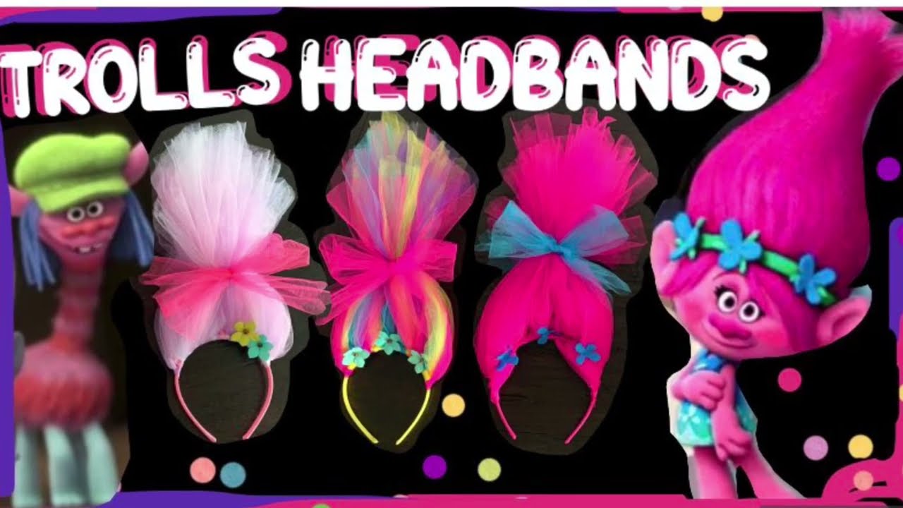 How To Make TROLLS HAIR HEADBANDS | DIY |  TROLLS MOVIE HEADBANDS