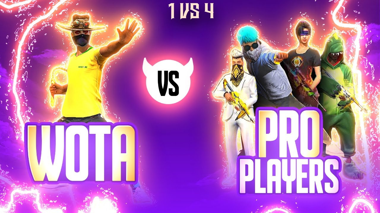 Wota FF против профессиональных игроков || 1 против 4: безумный геймплей &mdash; Garena Free Fire