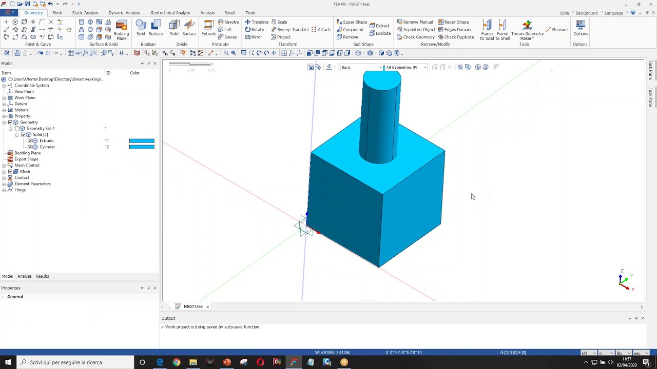 Midas FEA NX | Operazioni Geometriche