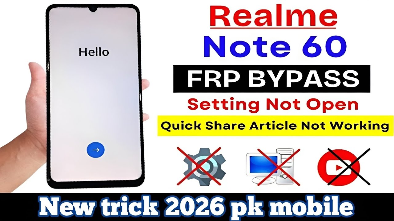 Realme not 60 frp bypass remove Google account without PC how to remove Frp Lock realme not 60