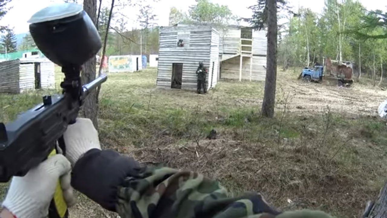 🎃 пейнтбол от первого лица с GoPro тактика - дэф за забором