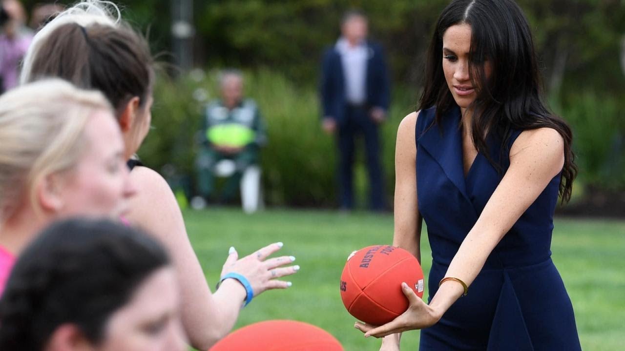 Meghan Markle Plays Football With Kids