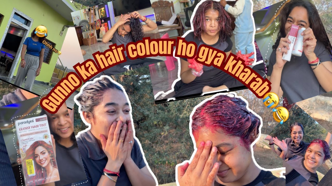 Gunno ka hair colour ho gya kharab 😂❤️