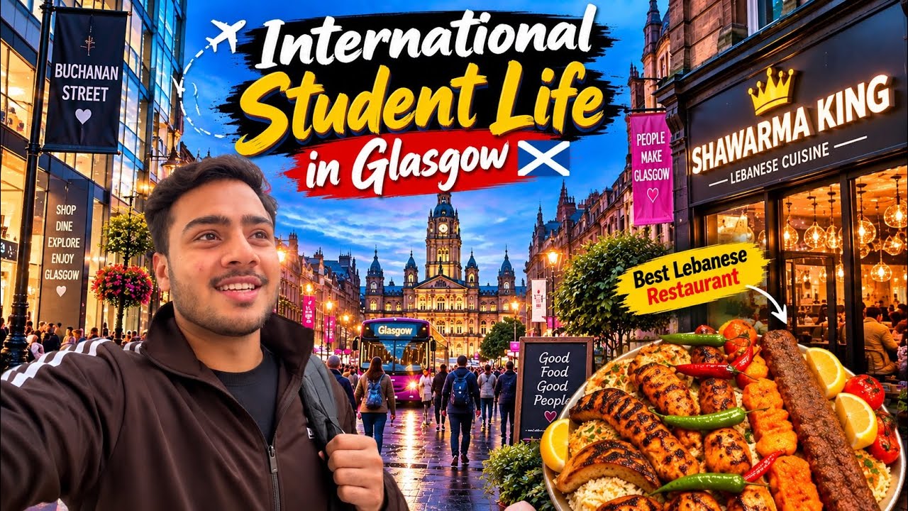 A NORMAL DAY IN A LIFE OF AN INTERNATIONAL STUDENT LIVING IN GLASGOW - BEST LEBANESE RESTAURANT 