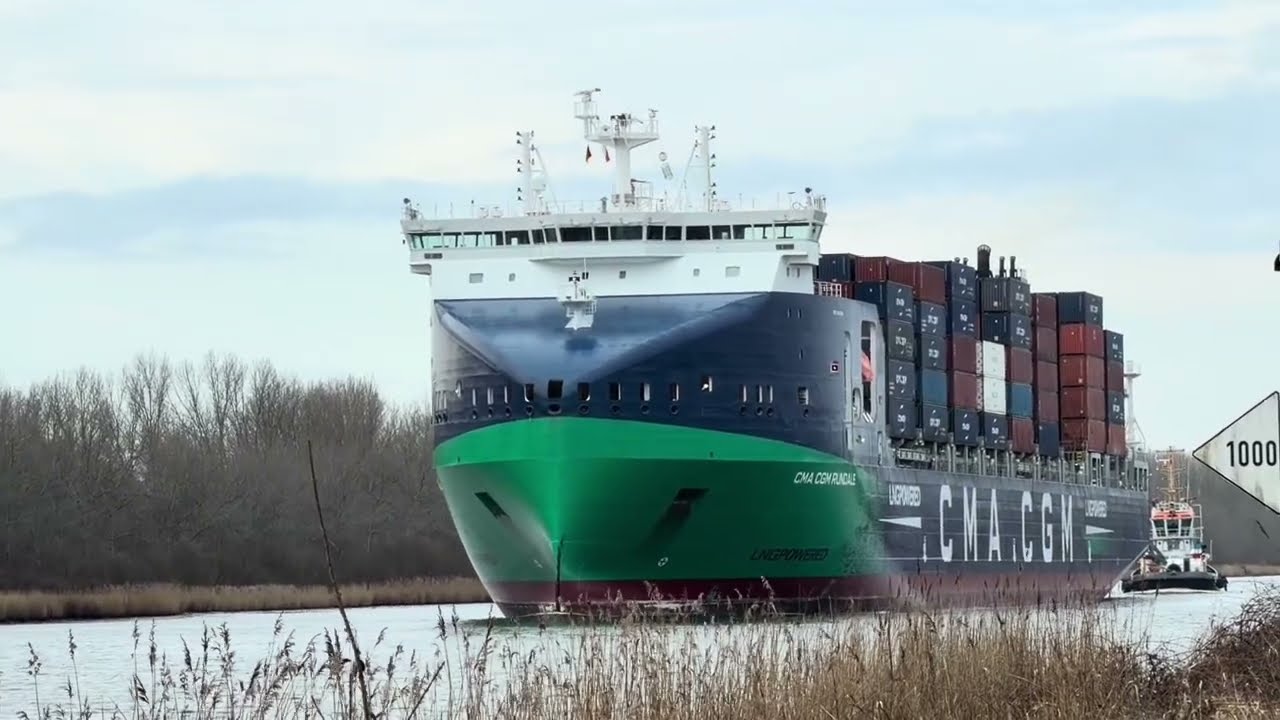 Kiel canal:CMA CGM RUNDALE-Baltic Carrier-Lady Habarka-Containerships Borealis-Lisa Lehmann#germany 