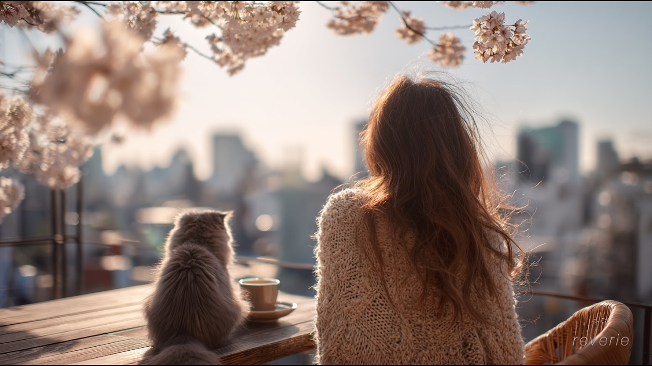 Tokyo Spring Café Morning 🌸 Cozy Piano Lofi for Study & Relax (1 Hour)