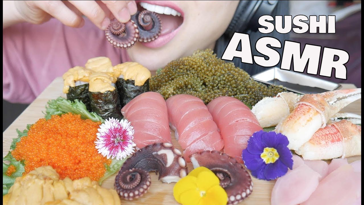 ASMR SUSHI (EATING SOUNDS) NO TALKING | SAS-ASMR