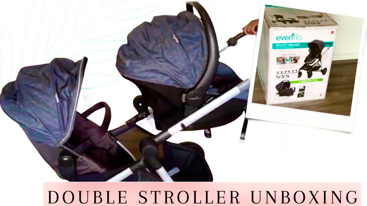 UNBOXING EVENFLO PIVOT XPAND MODULAR TRAVEL SYSTEM DOUBLE STROLLER | Transporting 2 Under 2 EASY