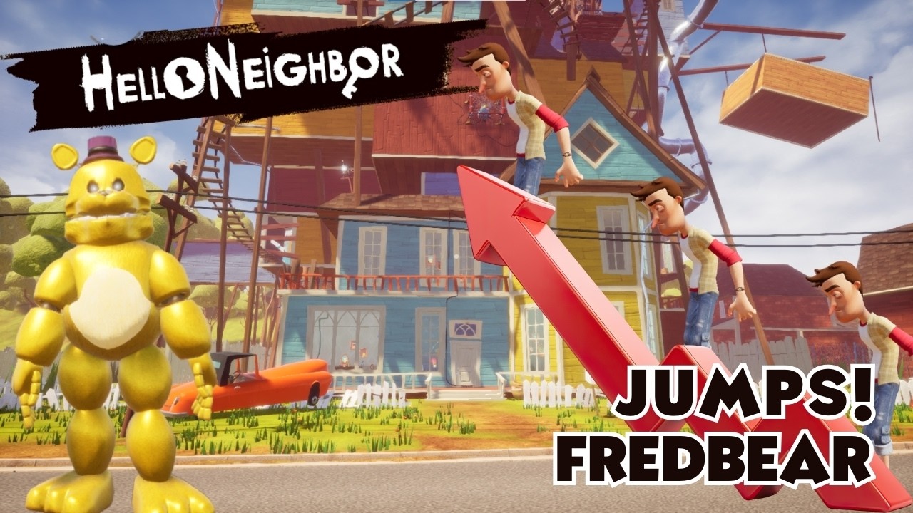 У меня есть БЕСКОНЕЧНЫЕ ПРЫЖКИ против Фредбера в игре Hello Neighbor!