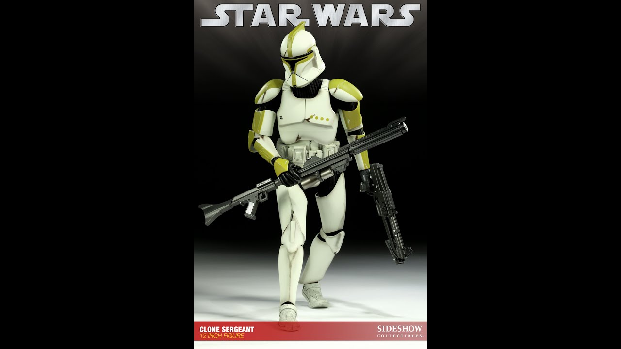 Star Wars Clone Sergeant 12 Inch Sideshow HD Action Figure Review | www.flyguy.net