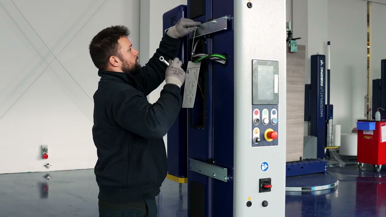 How to install a Robopac Technoplat 708 CS semi-automatic stretch wrapper