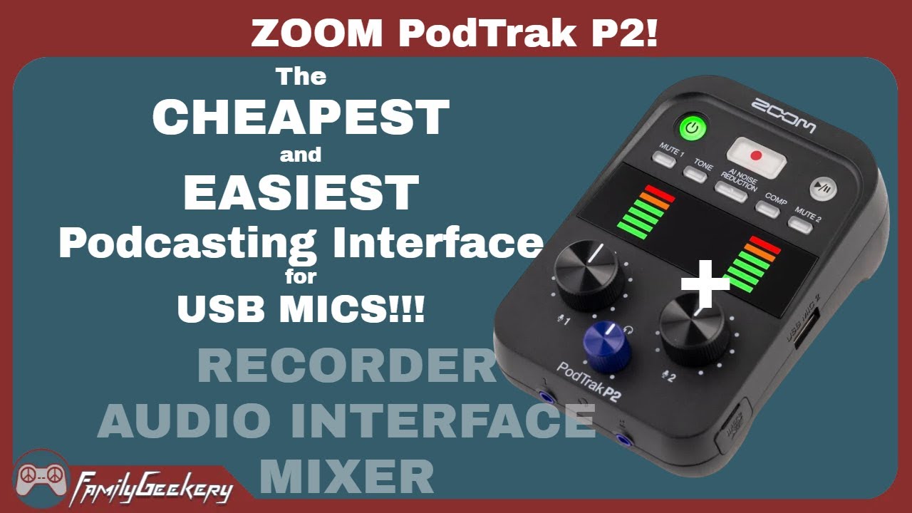 ZOOM PodTrak P2 Podcasting Interface for USB Mics!  Full Review