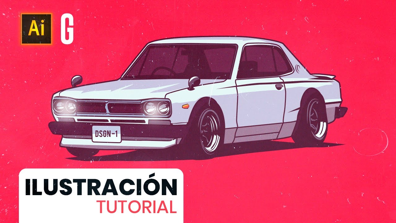 Illustrator Tutorial | Ilustrando un Nissan Skyline GT-R | Drawing a Nissan Skyline GT-R