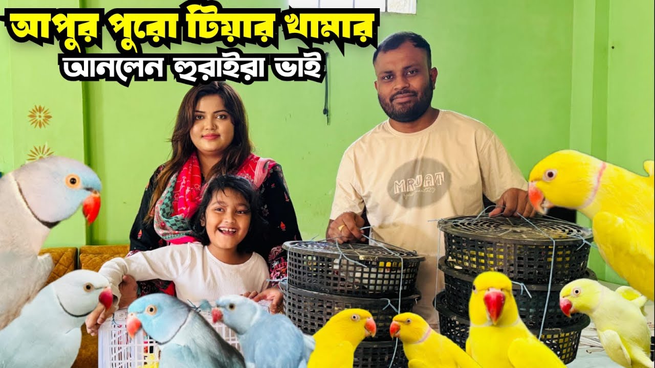 আপুর পুরো টিয়ার খামার আনলেন হুরাইরা ভাই। Running Ringneck Parrots #viral
