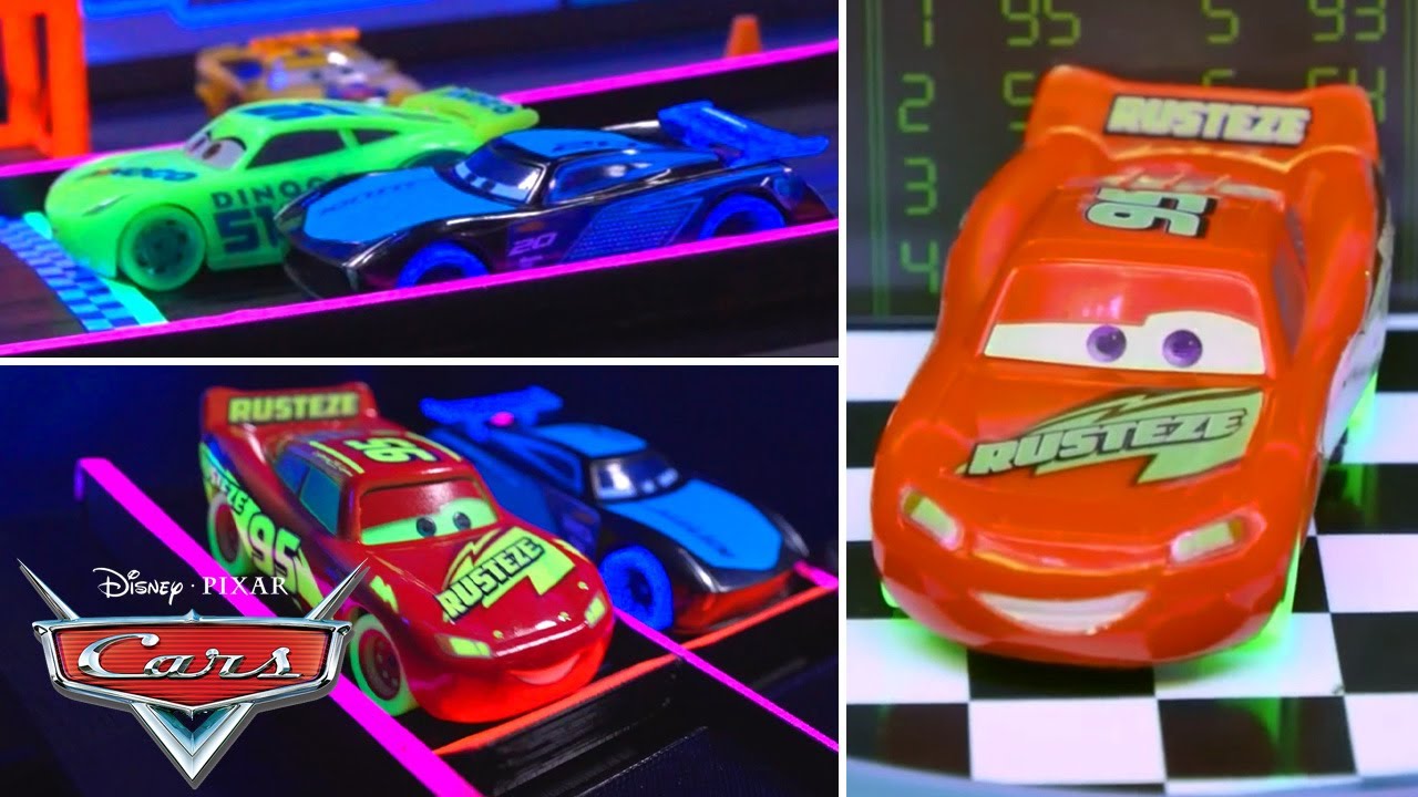 Best of Lightning McQueen's Glow Racing Competitions! | Pixar Cars