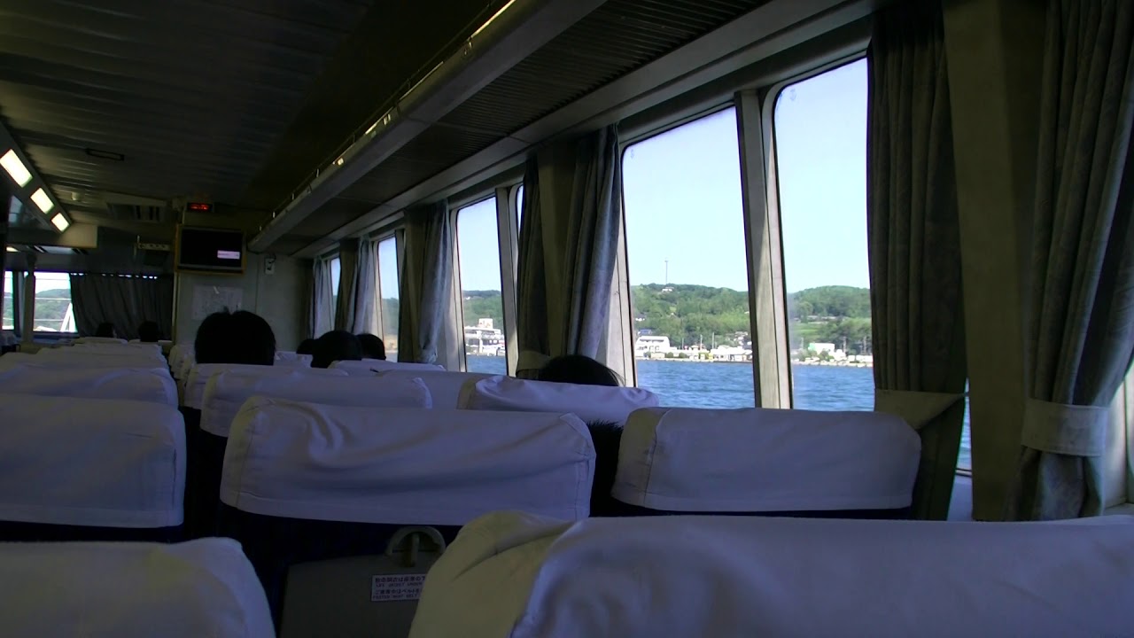 九州郵船ジェットフォイルヴィーナス　時速76キロから着水まで～壱岐　芦辺港へ入港まで