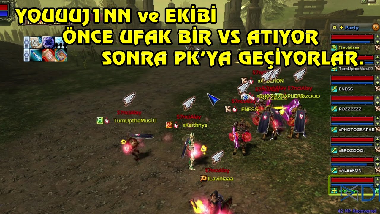 Knight Online PK | BVB - YouuuJ1nn ve Ekibi Önce Ufak Bir VS Atıyorlar Sonra PK'ya Geçiyorlar. | CZ