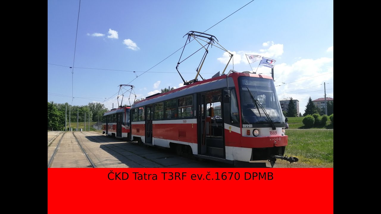Jízda šalinou ČKD Tatra T3RF ev.č.1670 DPMB
