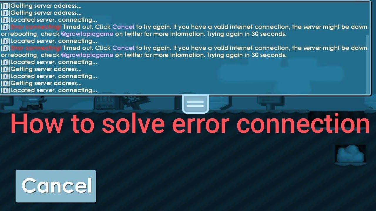 HOW TO SOLVE ERROR CONNECTION IN GROWTOPIA. #GROWTOPIA #GROWTOPIAINDONESIA 