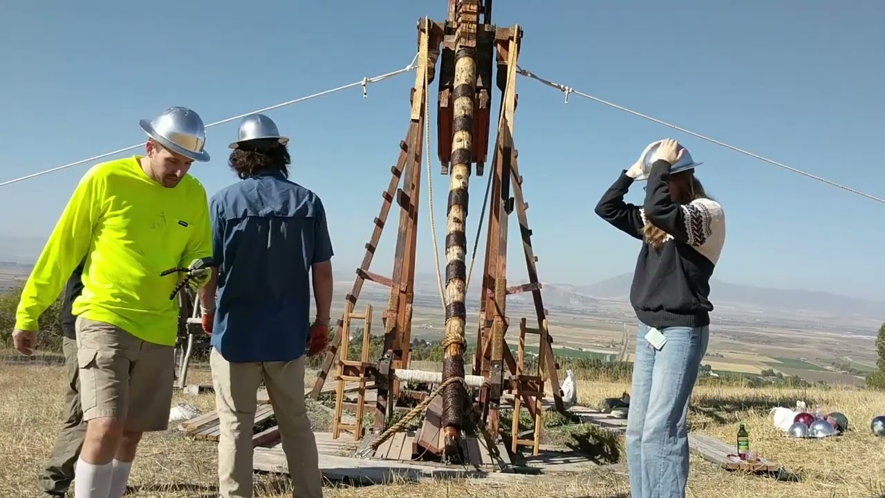 Trebuchet Throws Steel Shotput:  Launch Day, Oct. 2024